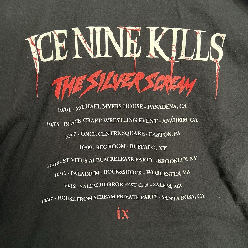 Official Ice Nine Kills INK Tour Merch XL T-Shirt The Silver Scream Skull VHS - Picture 9 of 9